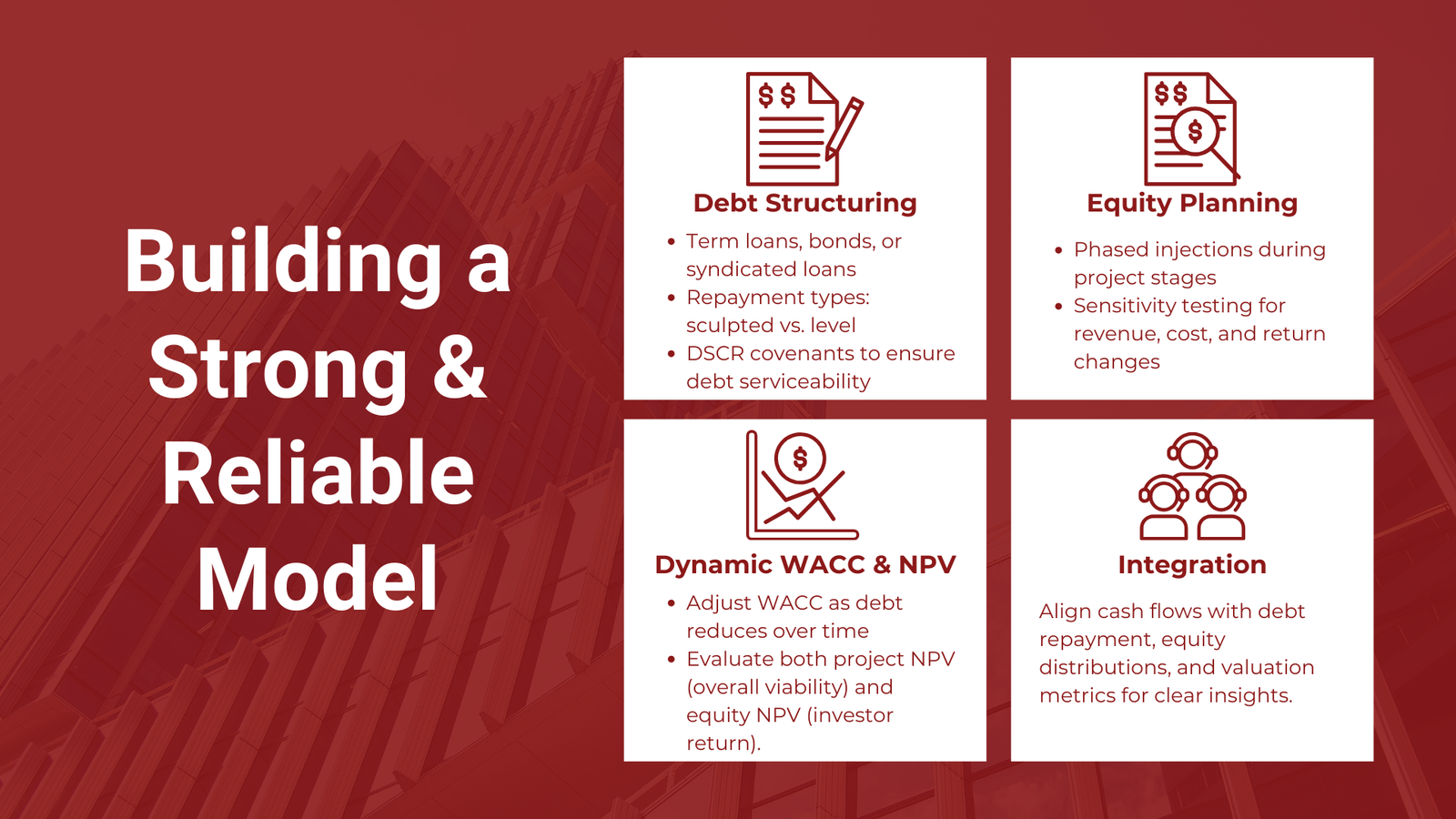 Project Finance Modeling Best Practices for Debt Equity WACC NPV
