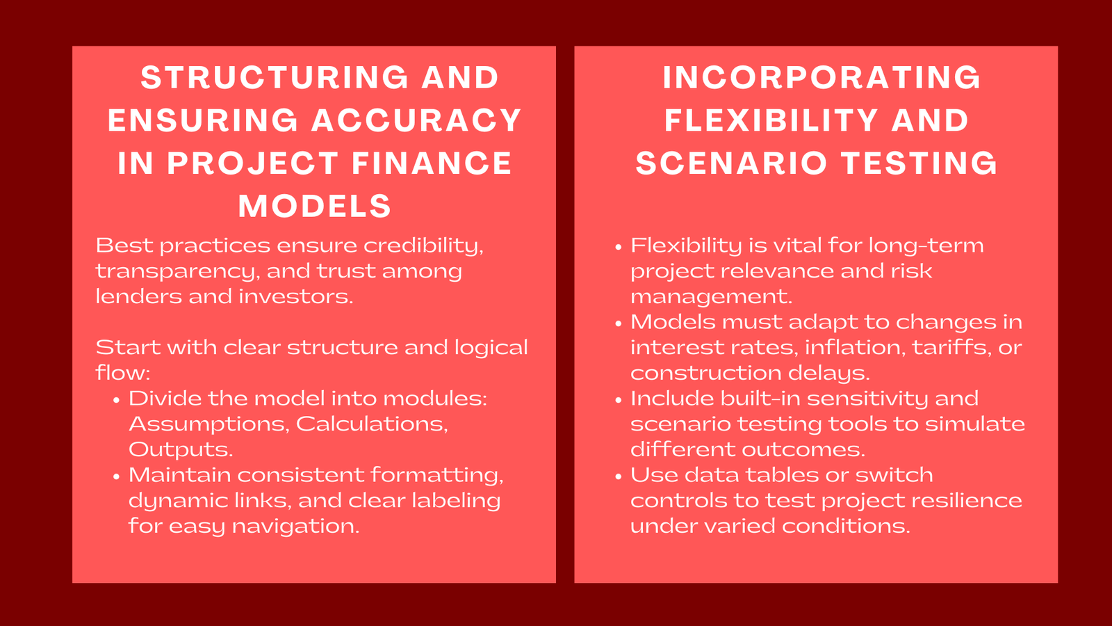 Best Practices for Developing Robust Project Finance Models