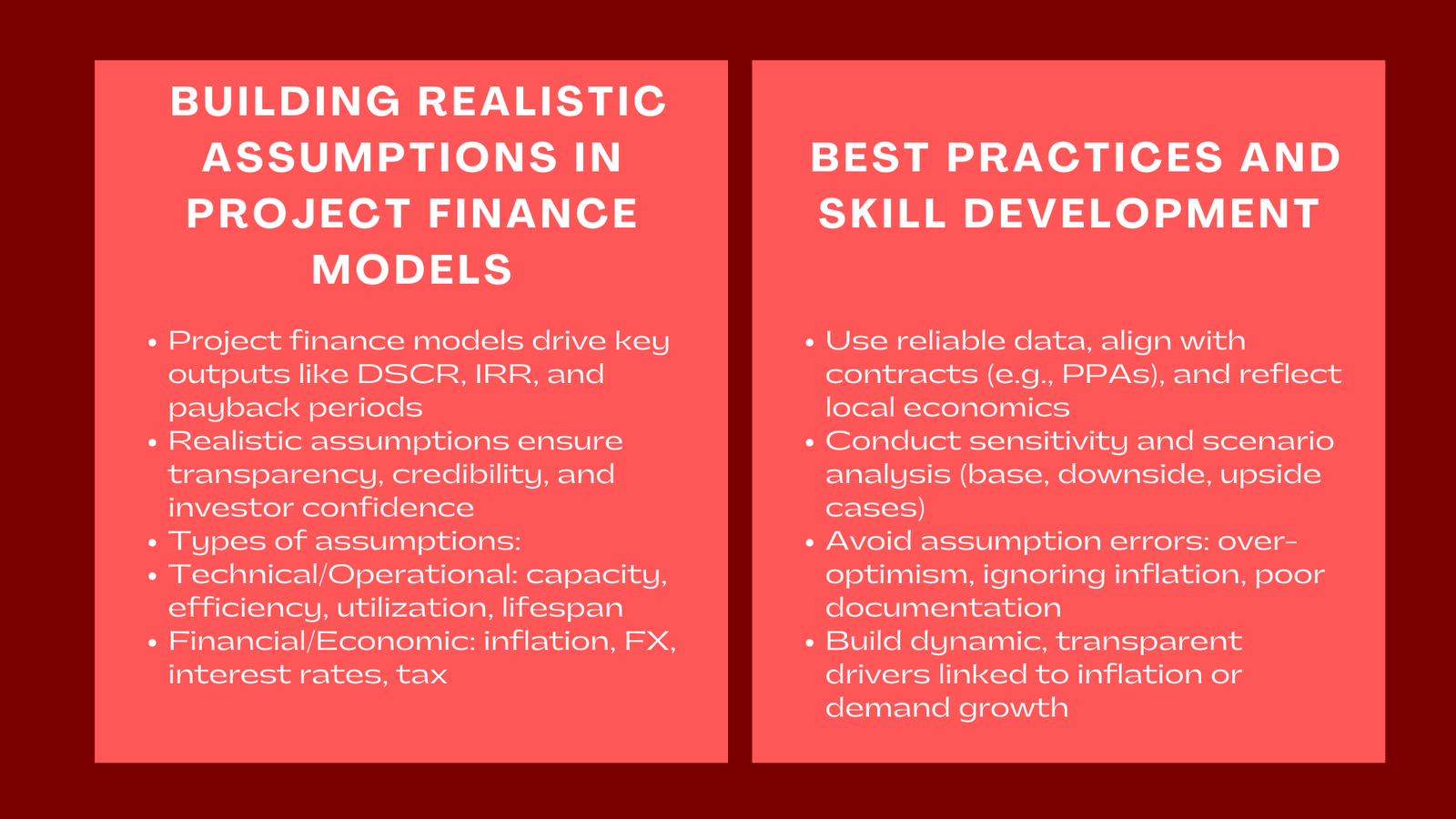 Project Finance Model Assumptions How to Build Realistic Inputs and Drivers