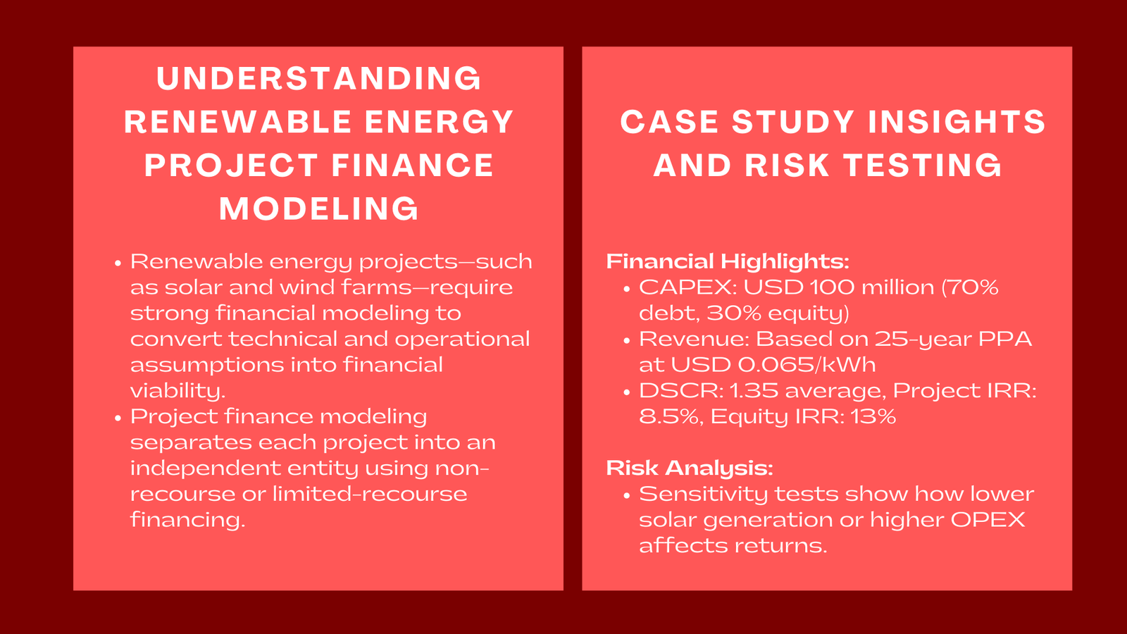 Renewable Energy Project Finance Modeling A Practical Case Study