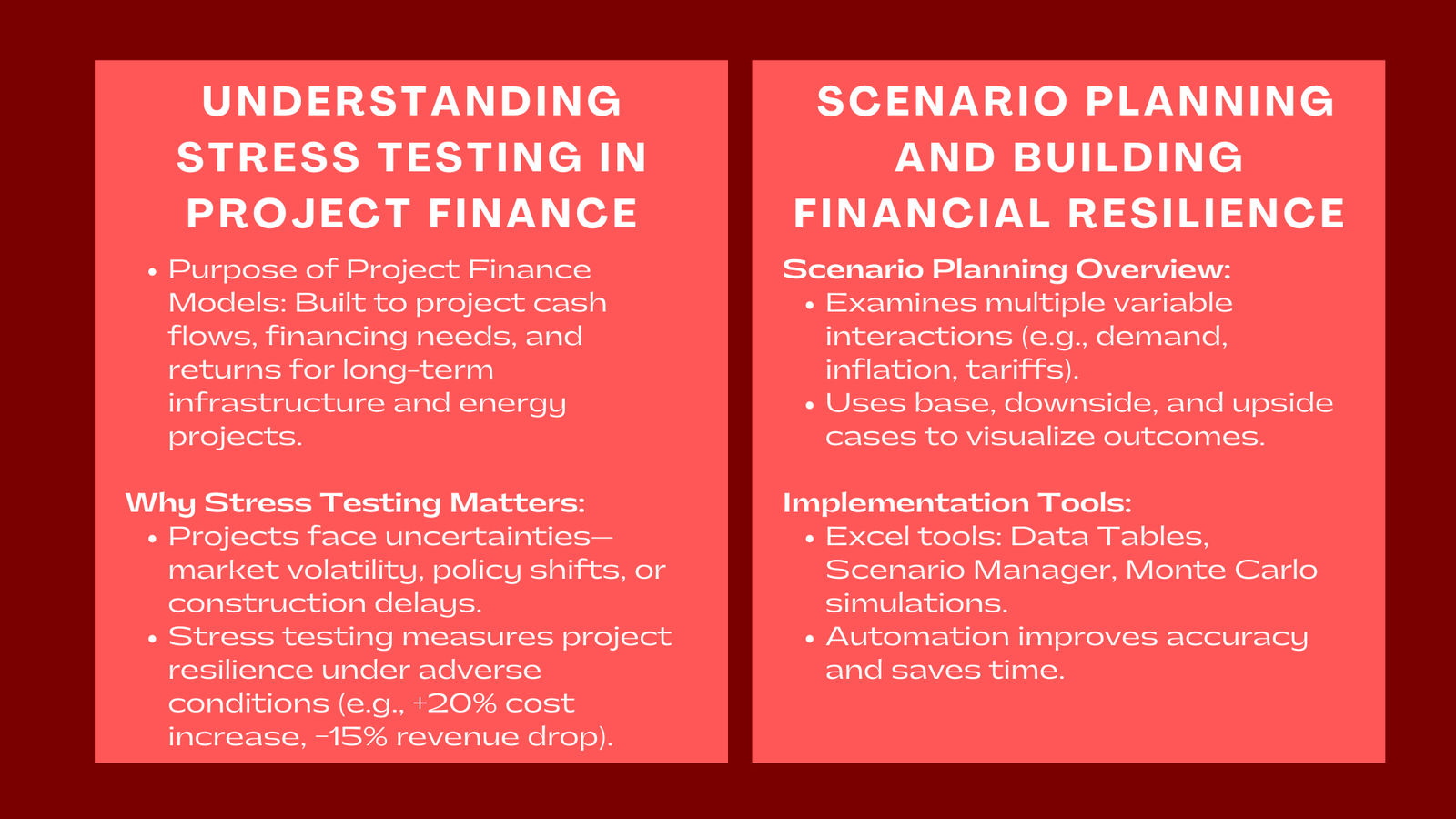 Stress Testing and Scenario Planning in Project Finance Models