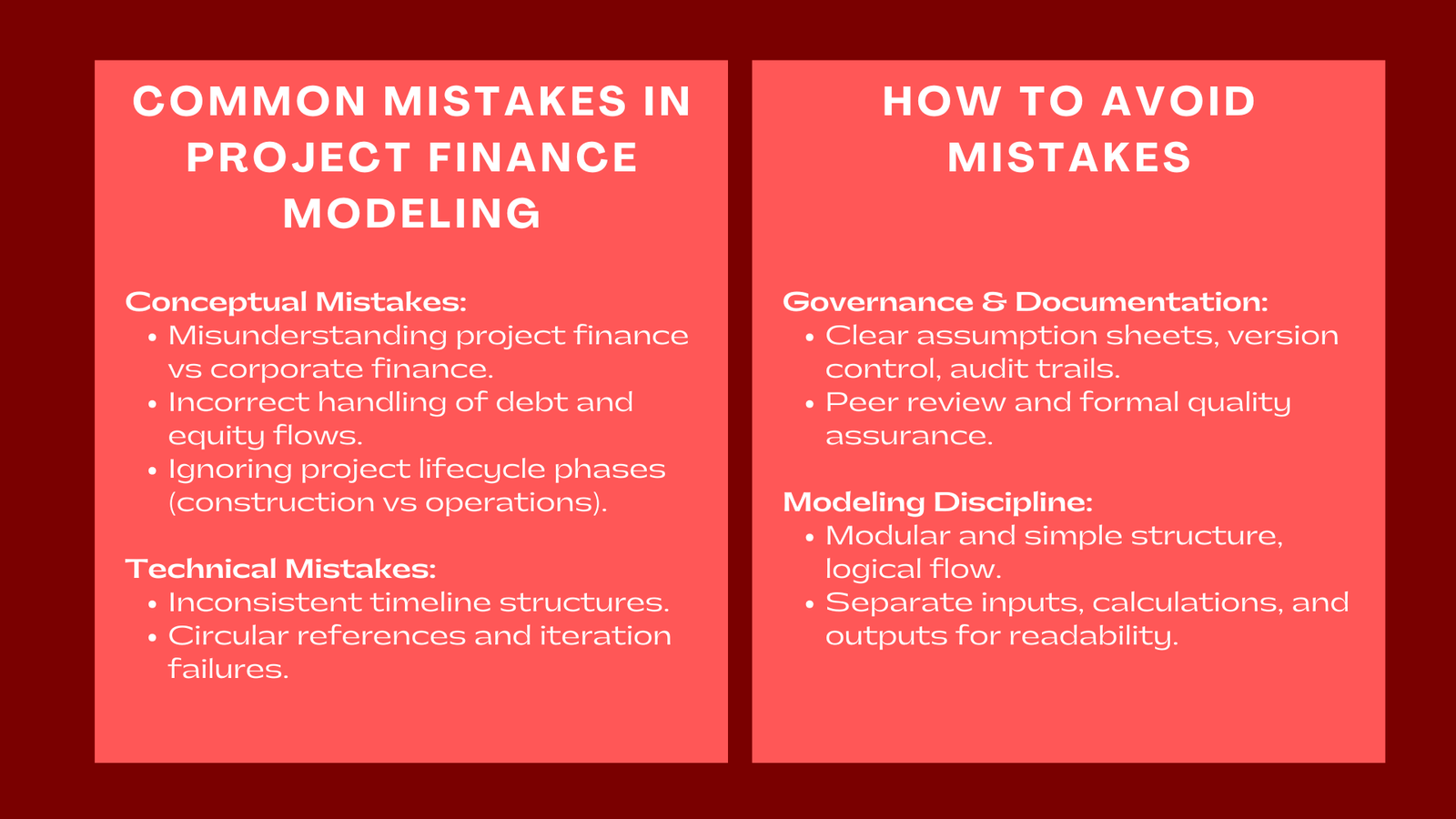 Common Mistakes in Project Finance Modeling and How to Avoid Them