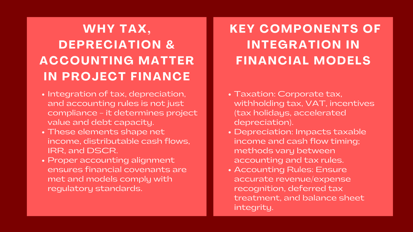 Integrating Tax Depreciation and Accounting Rules in Project Finance Models